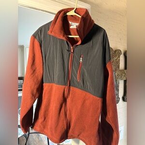 Rust and Gray Fleece Jacket